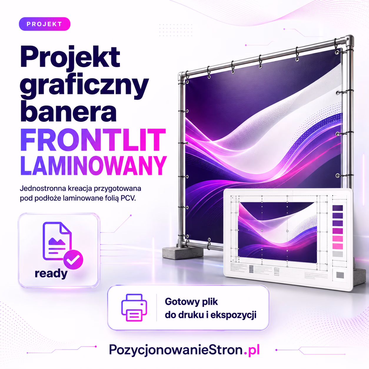 Projekt graficzny banera – baner FRONTLIT LAMINOWANY