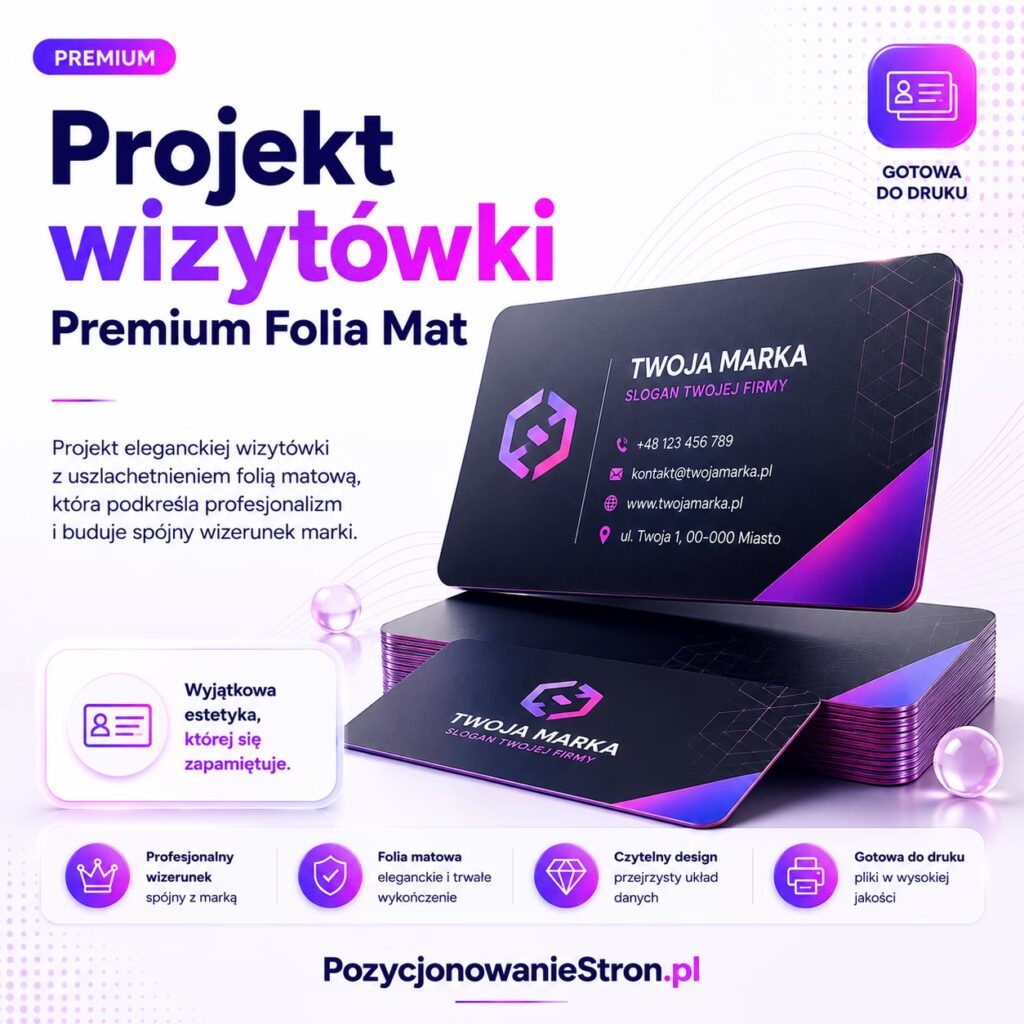 Projekt wizytówki – Premium Folia Mat
