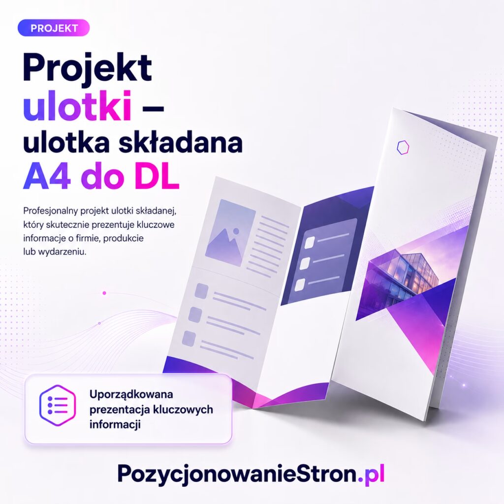Projekt ulotki – ulotka składana A4 do DL