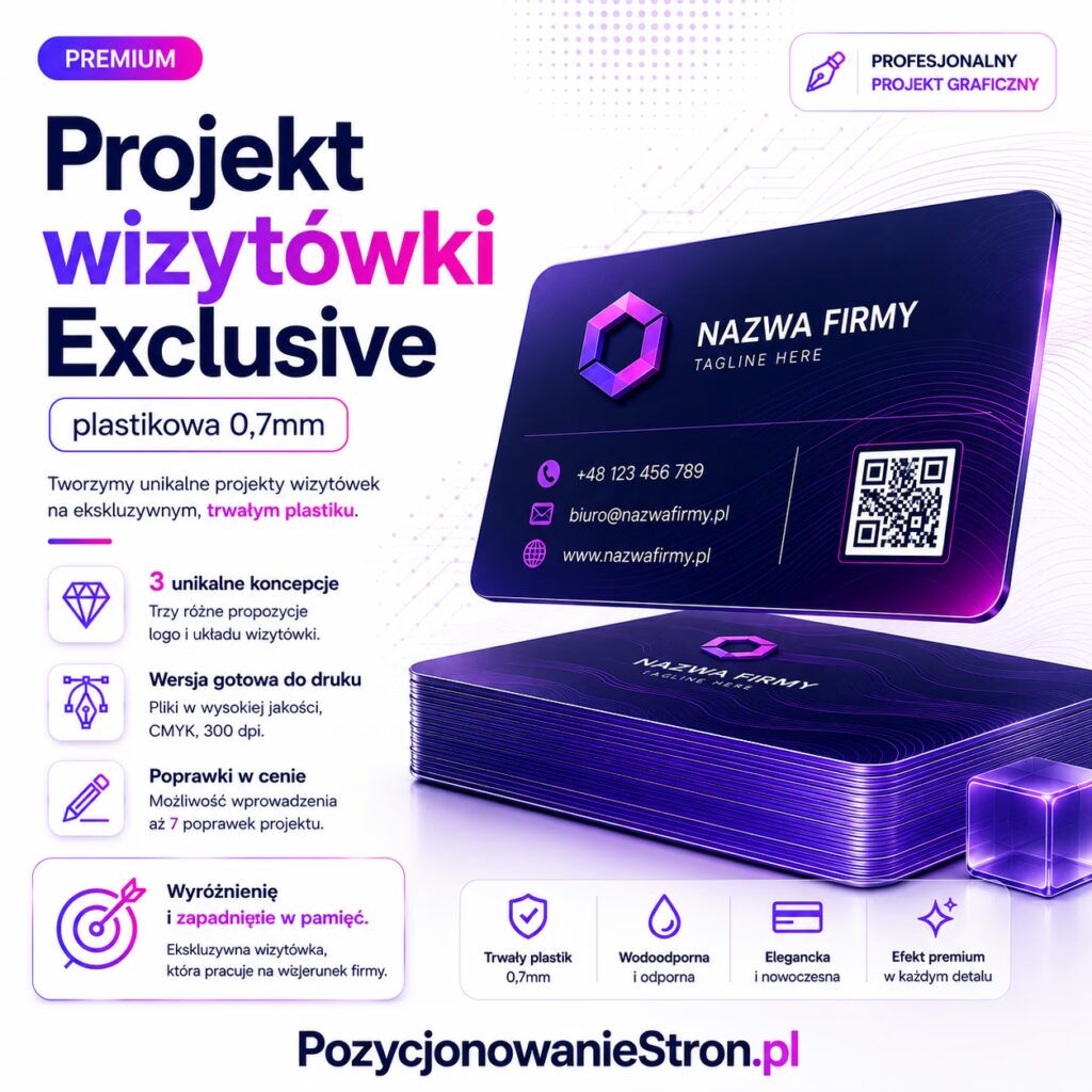Projekt wizytówki – Exclusive plastikowa 0,7mm