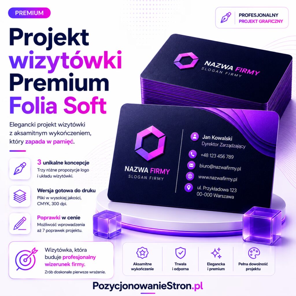 Projekt wizytówki – Premium Folia Soft