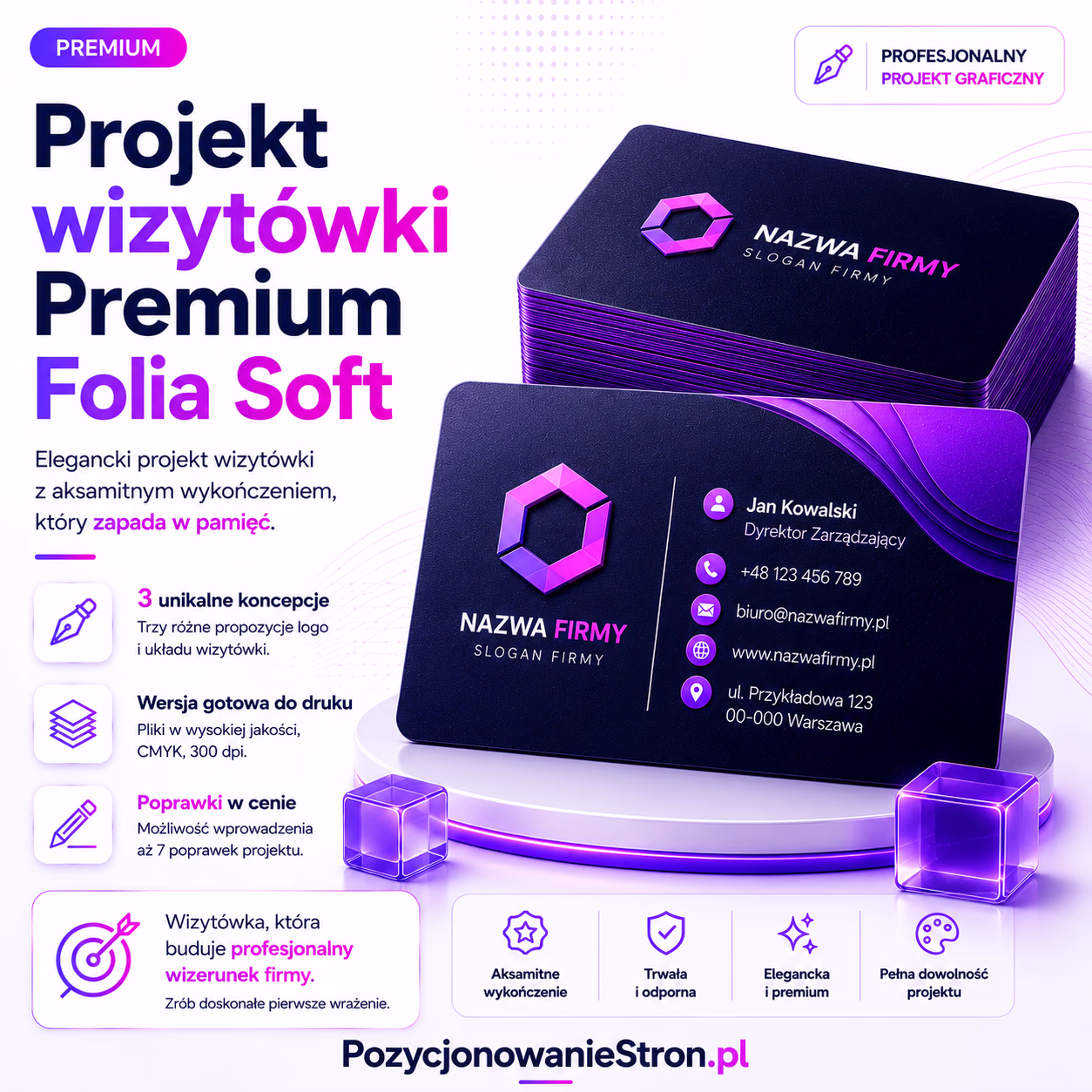 Projekt wizytówki – Premium Folia Soft