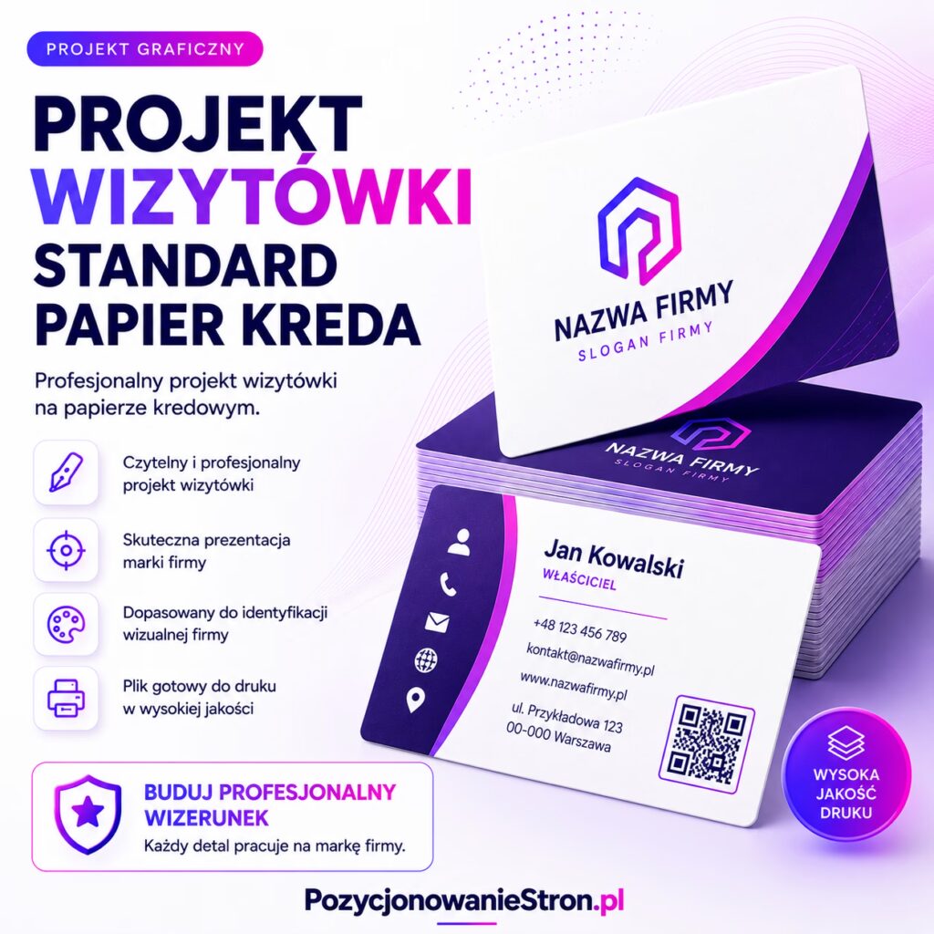 Projekt wizytówki – Standard Papier kreda