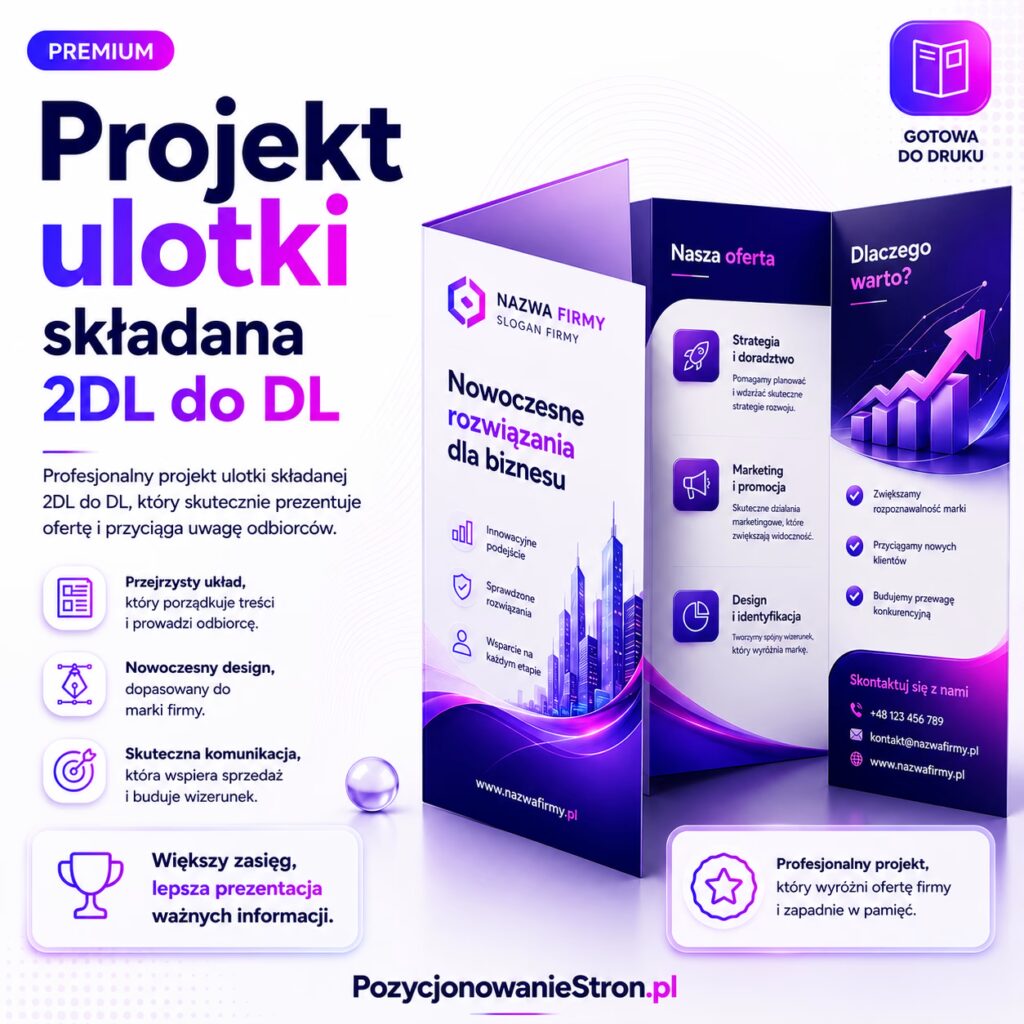 Projekt ulotki – ulotka składana 2DL do DL