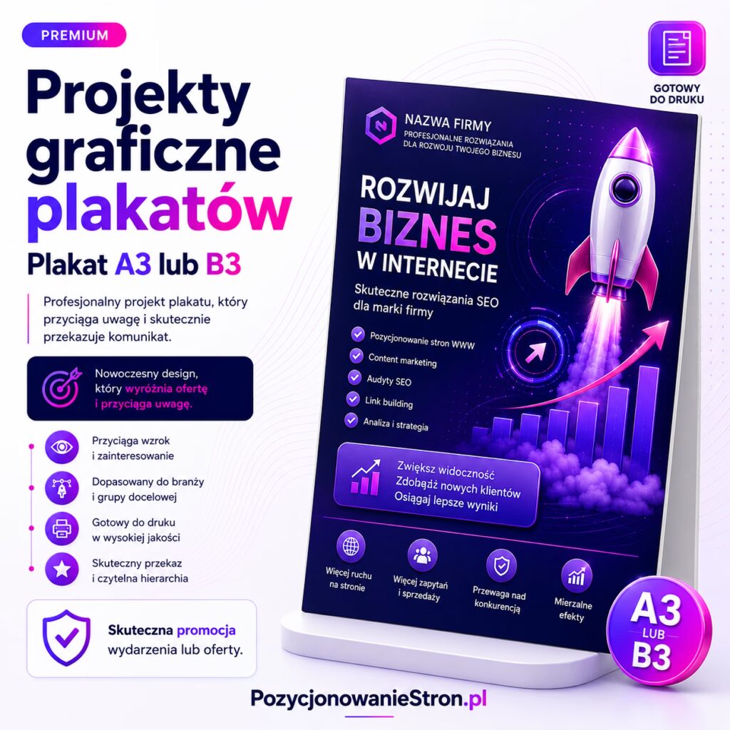 Projekty graficzne plakatów – Plakat A3 lub B3