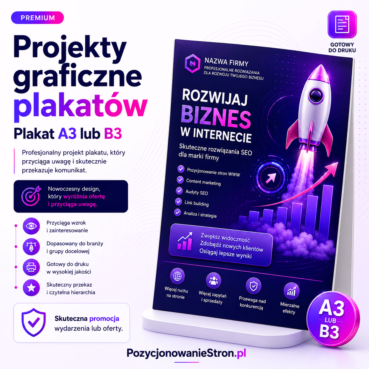 Projekty graficzne plakatów – Plakat A3 lub B3