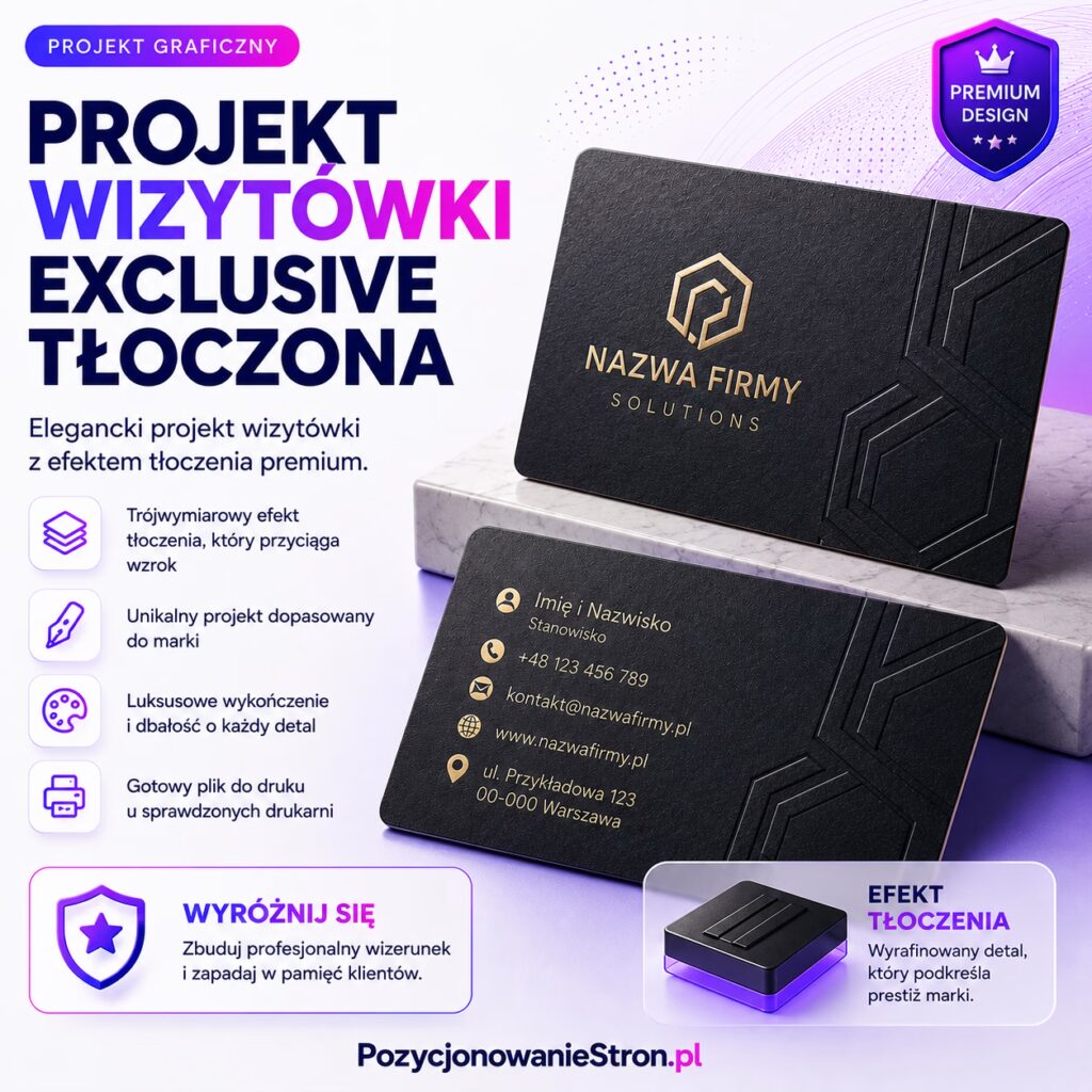 Projekt wizytówki – Exclusive tłoczona