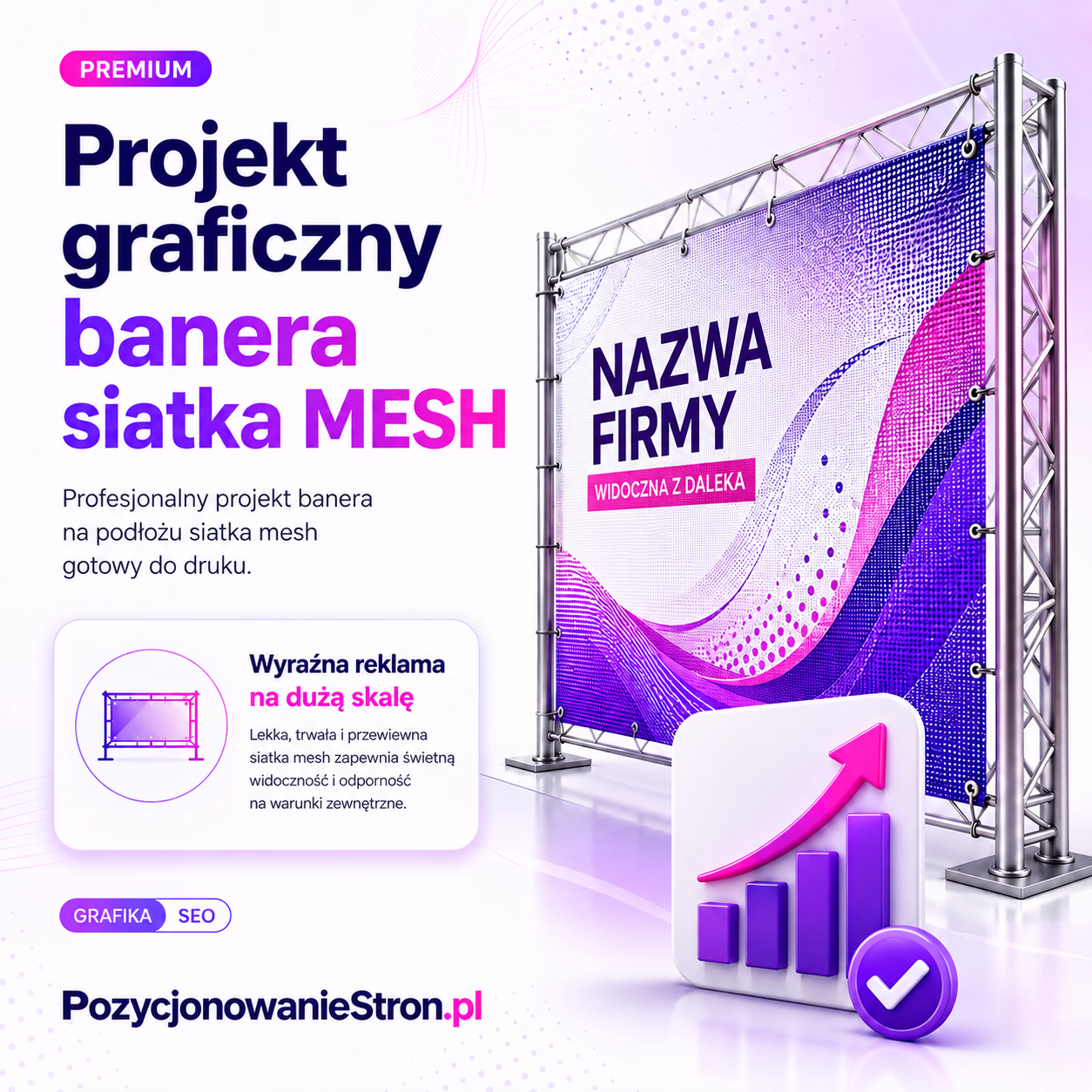 Projekt graficzny banera – baner siatka MESH