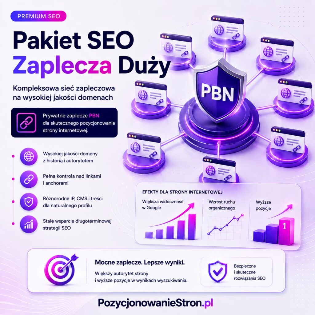 Pakiet SEO Zaplecza Duży