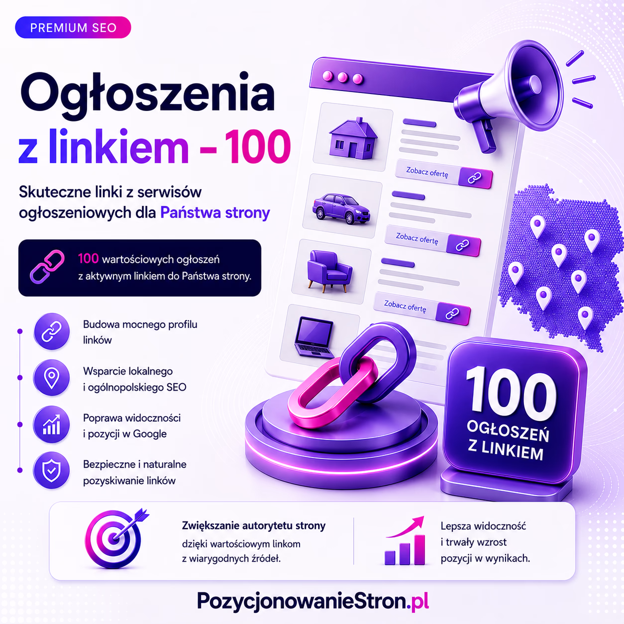 Ogłoszenia z linkiem – 100