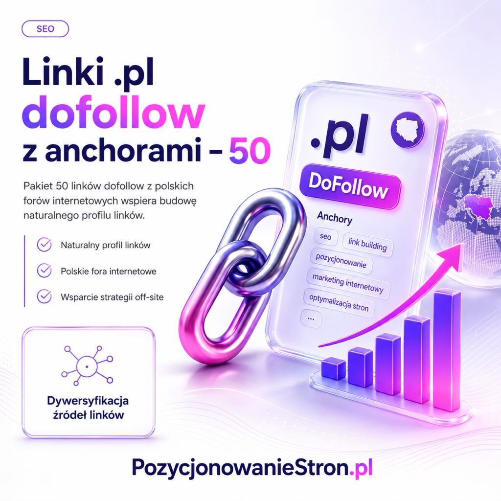 Linki .pl dofollow z anchorami – 50