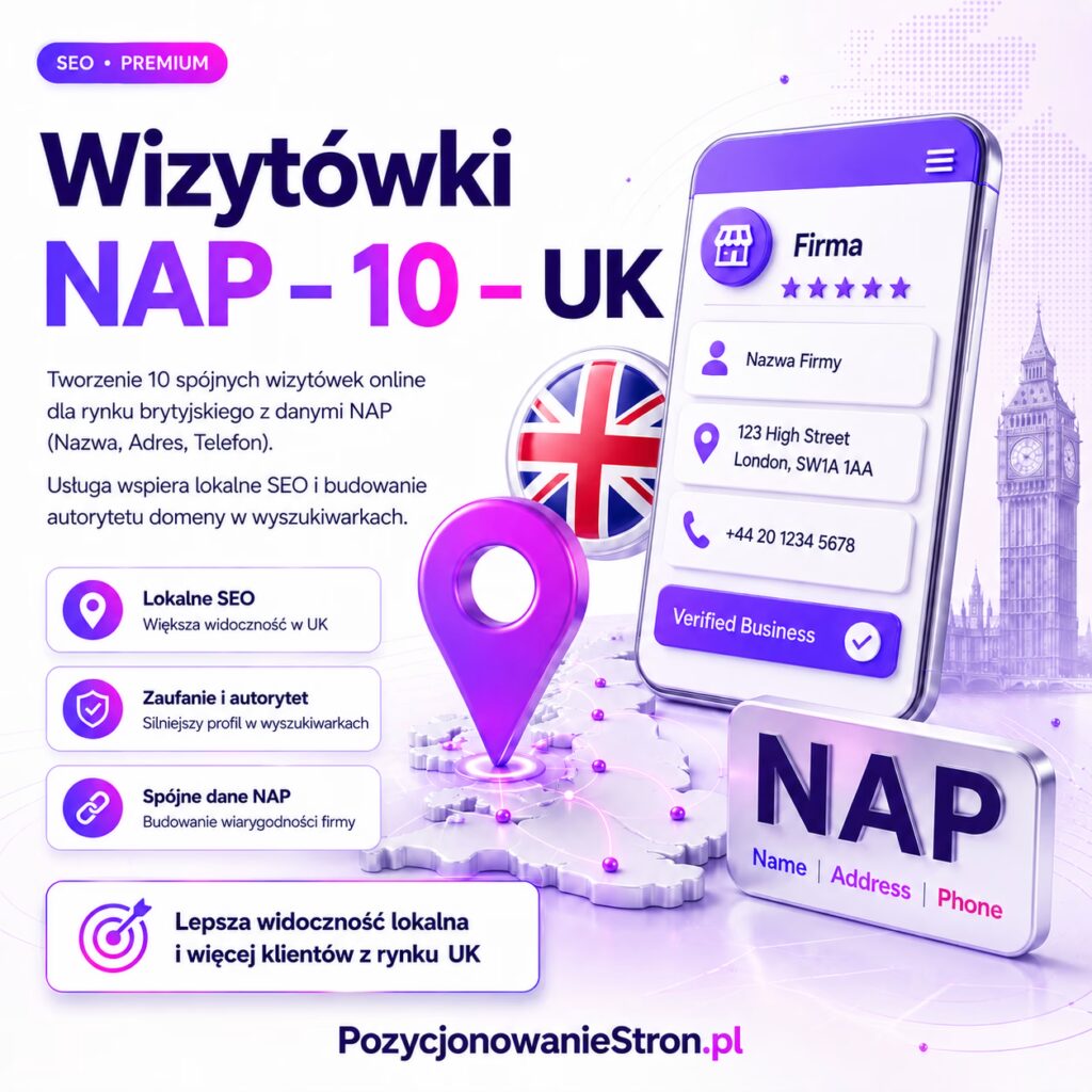 Wizytówki NAP – 10 – UK