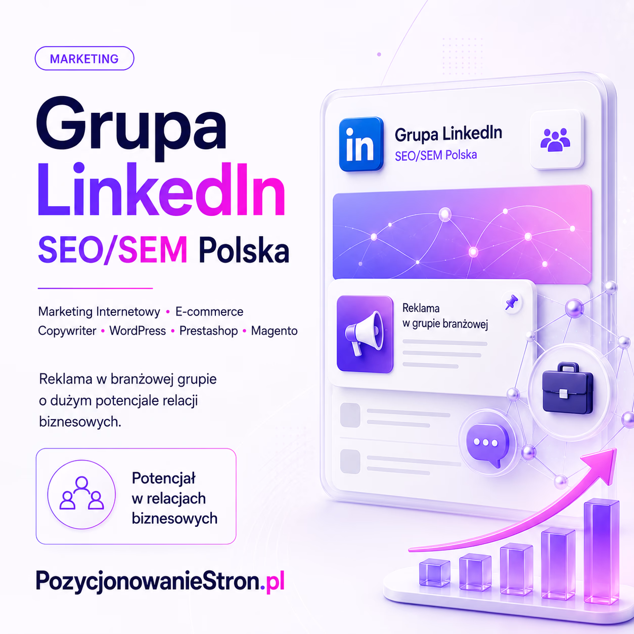 Grupa LinkedIn – SEO/SEM Polska / Marketing Internetowy / E-commerce / Copywriter /WordPress / Pestashop / Magento
