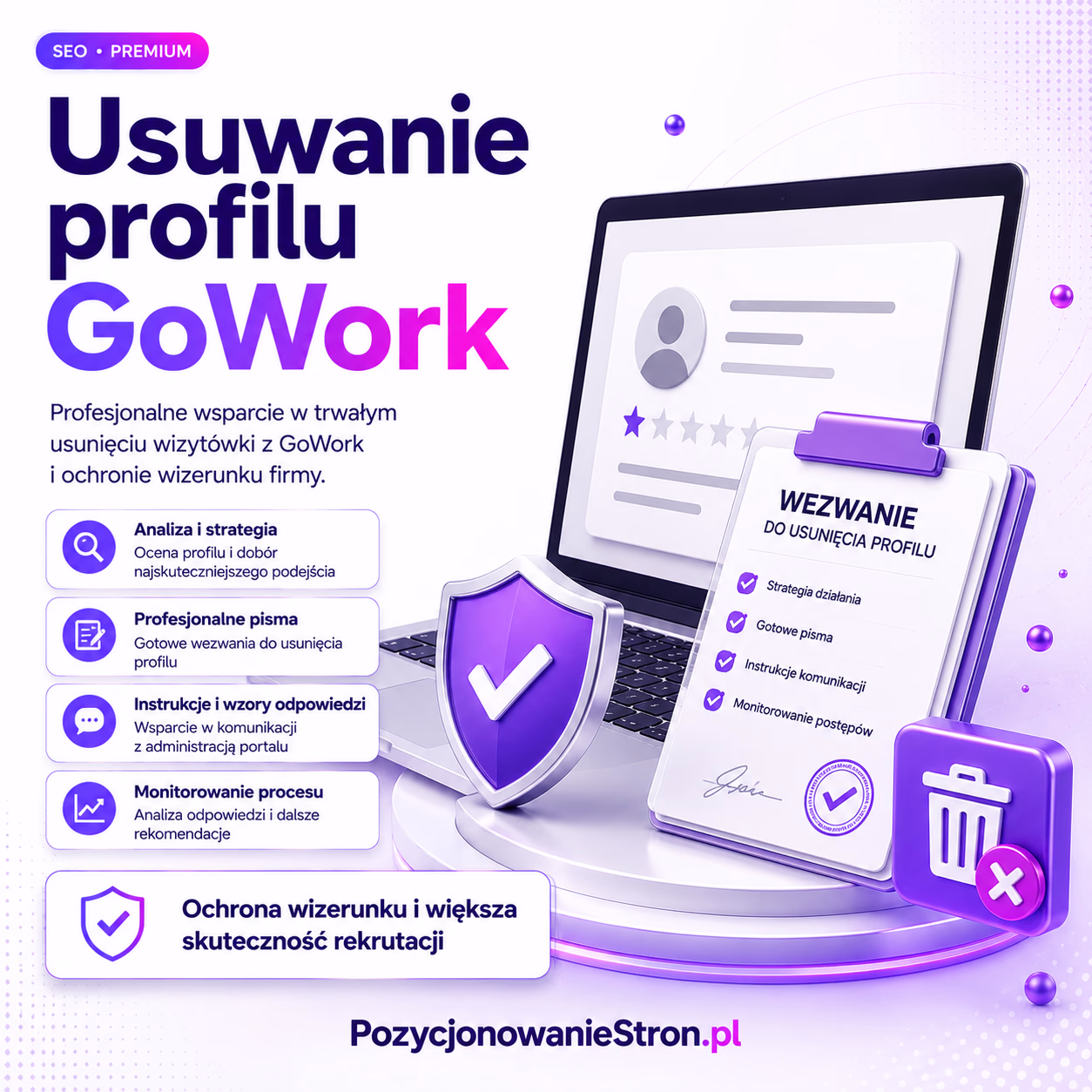 Usuwanie profilu GoWork