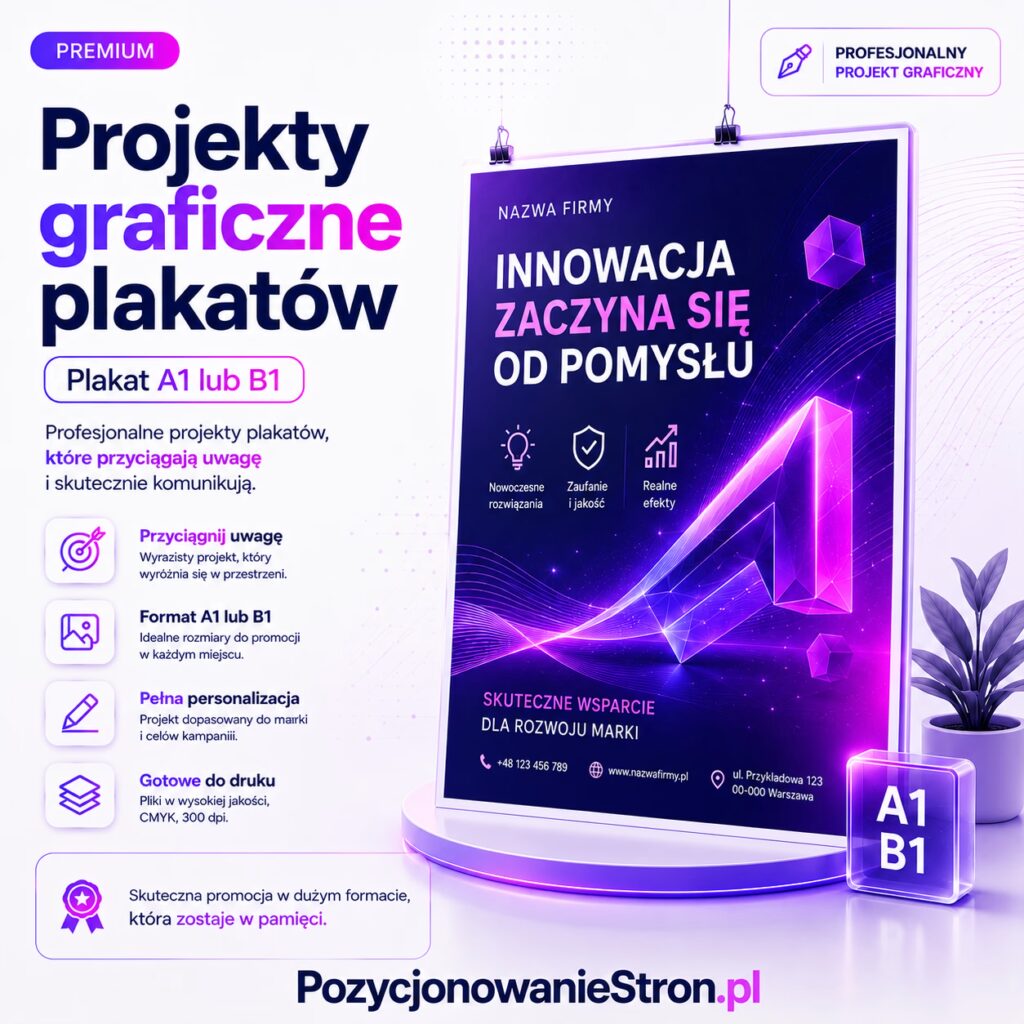 Projekty graficzne plakatów – Plakat A1 lub B1