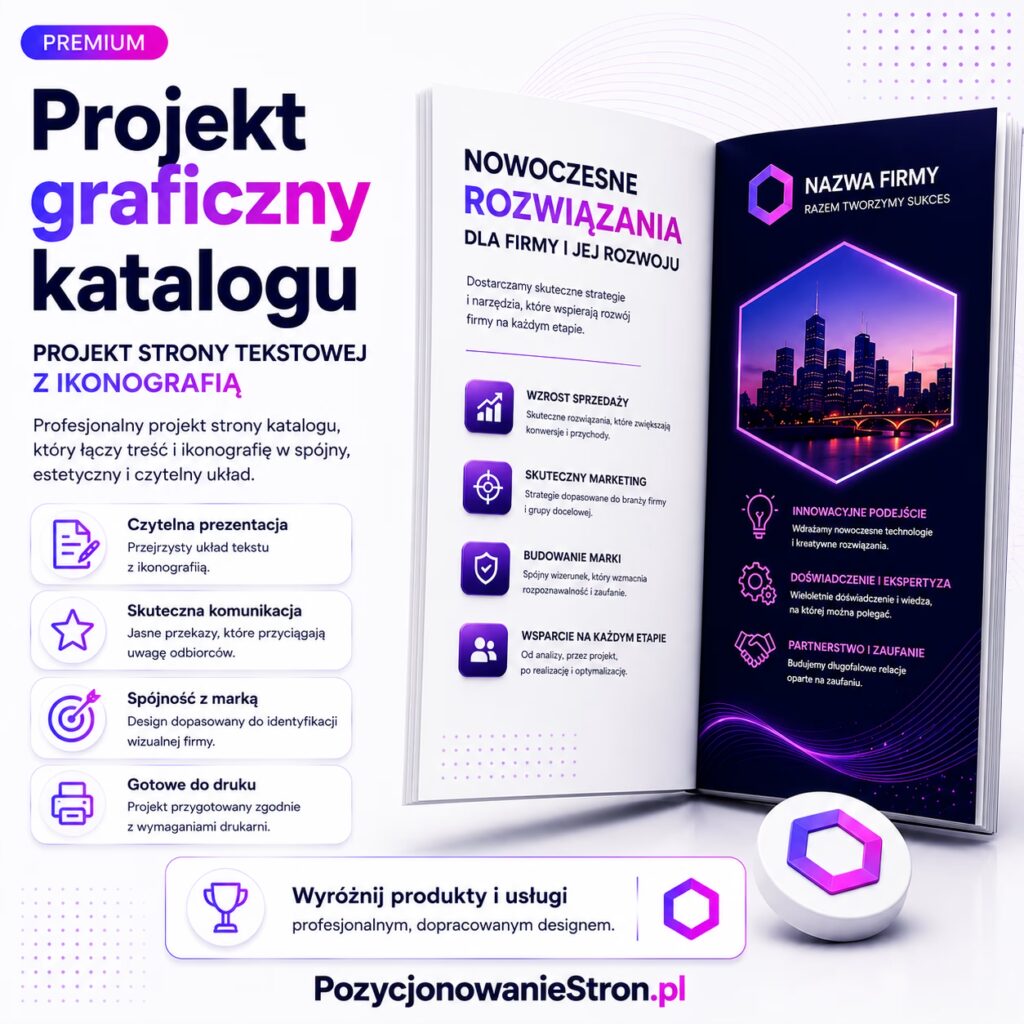 Projekt graficzny katalogu – PROJEKT STRONY TEKSTOWEJ Z IKONOFOGRAFIKĄ