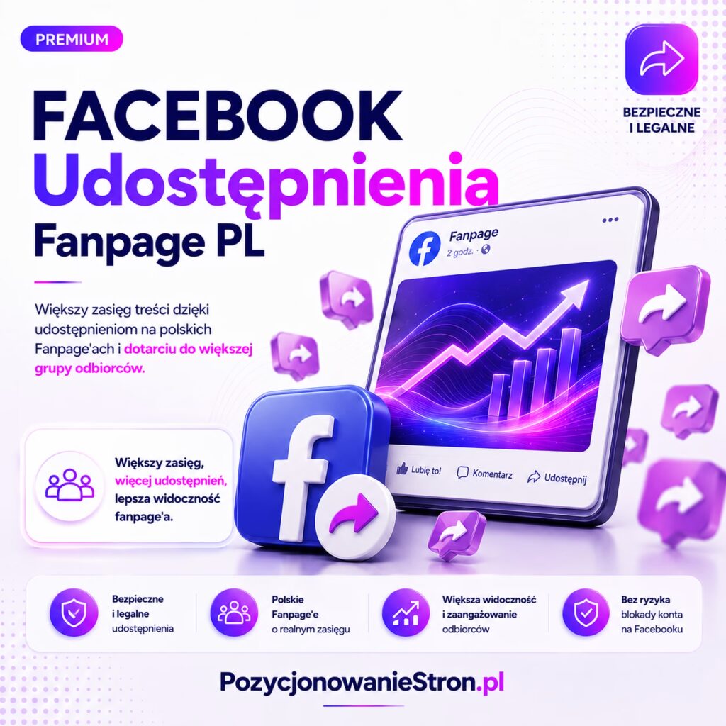 FACEBOOK Udostępnienia Fanpage PL
