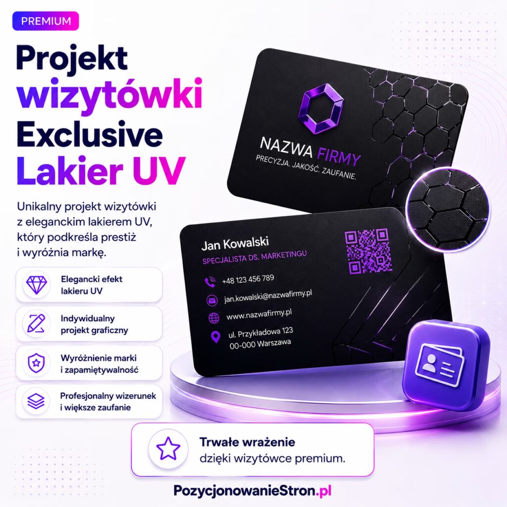 Projekt wizytówki – Exclusive Lakier UV