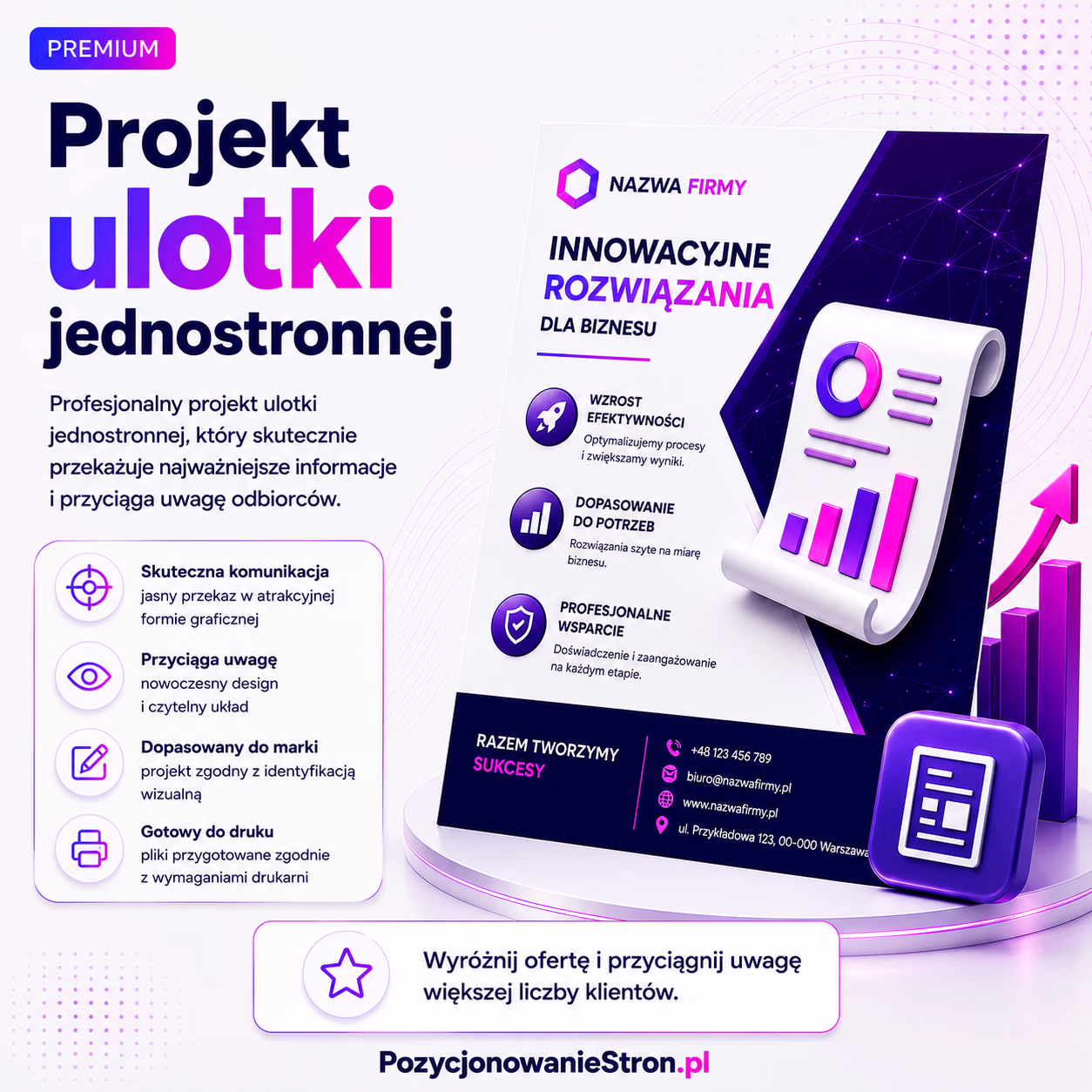 Projekt ulotki – ulotka jednostronna
