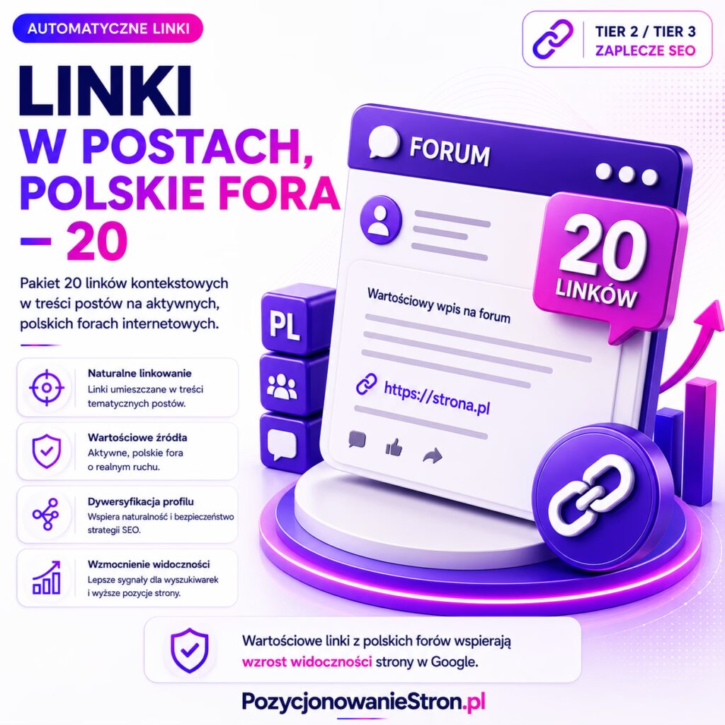 Linki w postach, polskie fora – 20