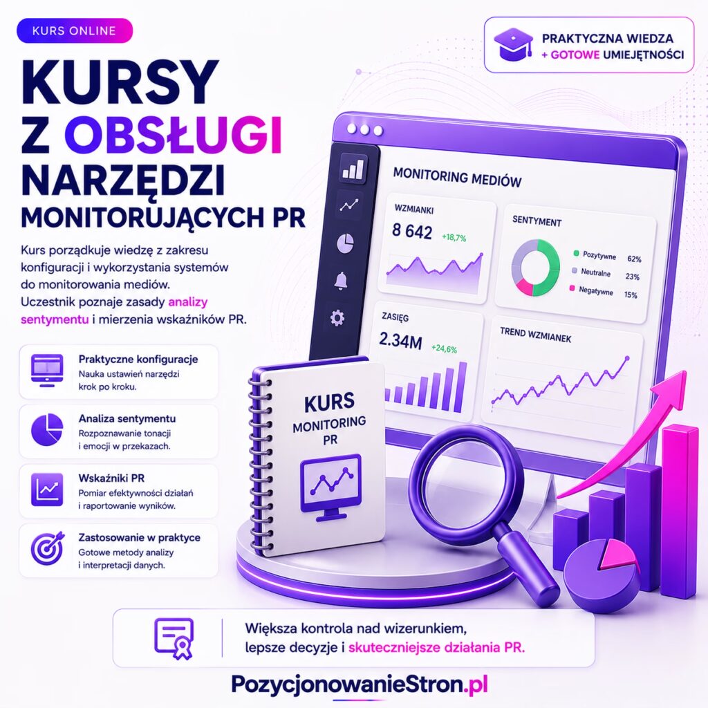 Kursy z obsługi narzędzi monitorujących PR