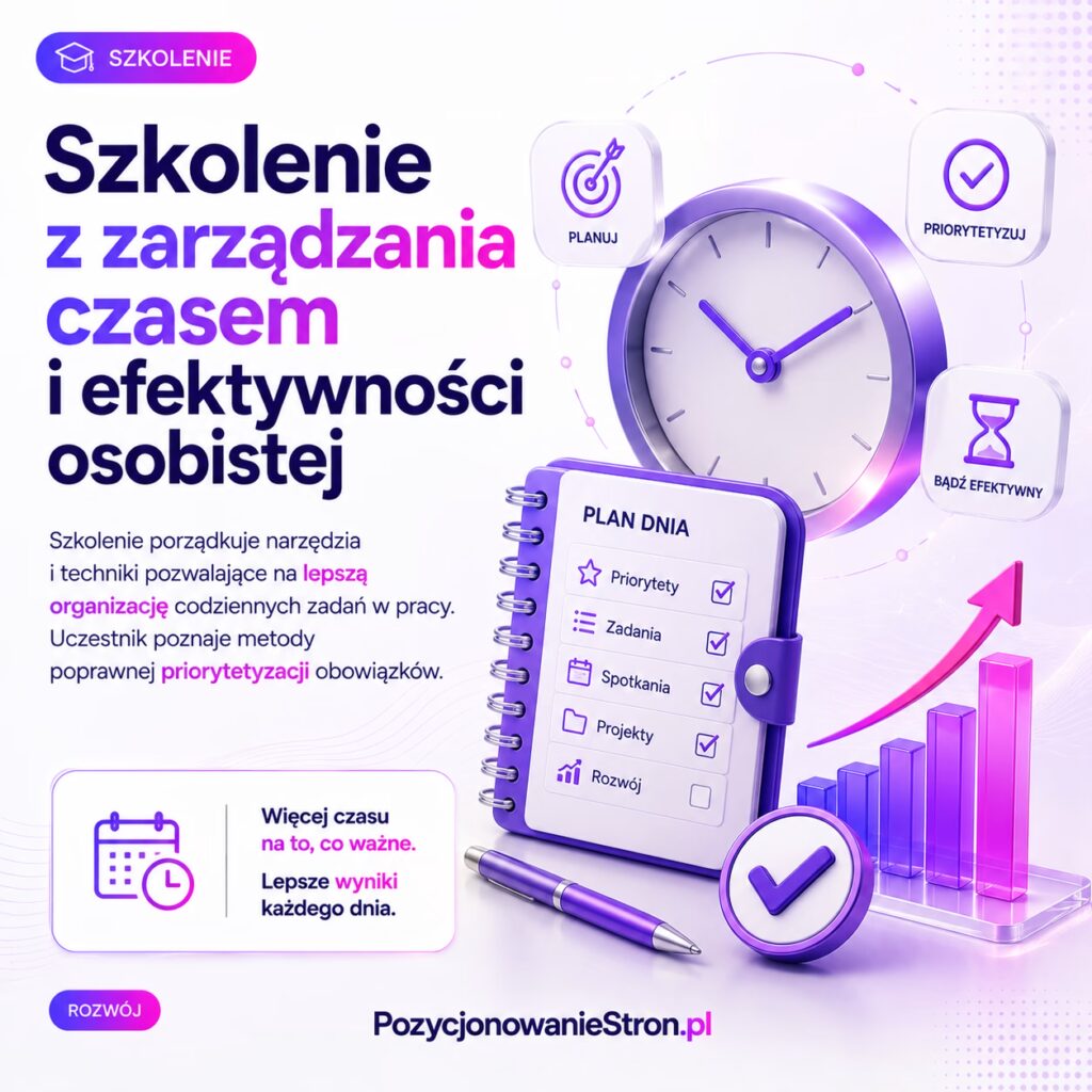 Szkolenie z zarządzania czasem i efektywności osobistej