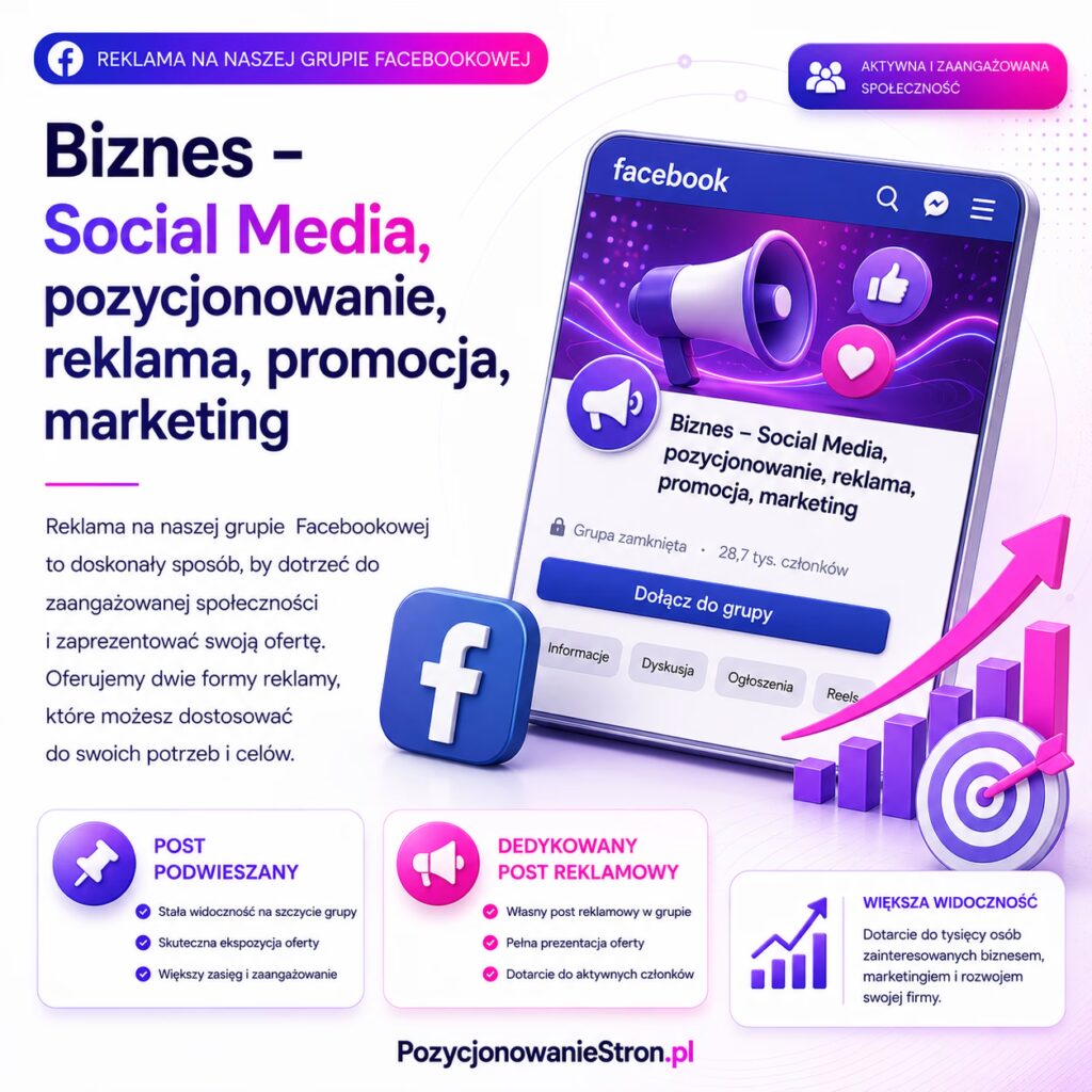 Biznes - Social Media, pozycjonowanie, reklama, promocja, marketing