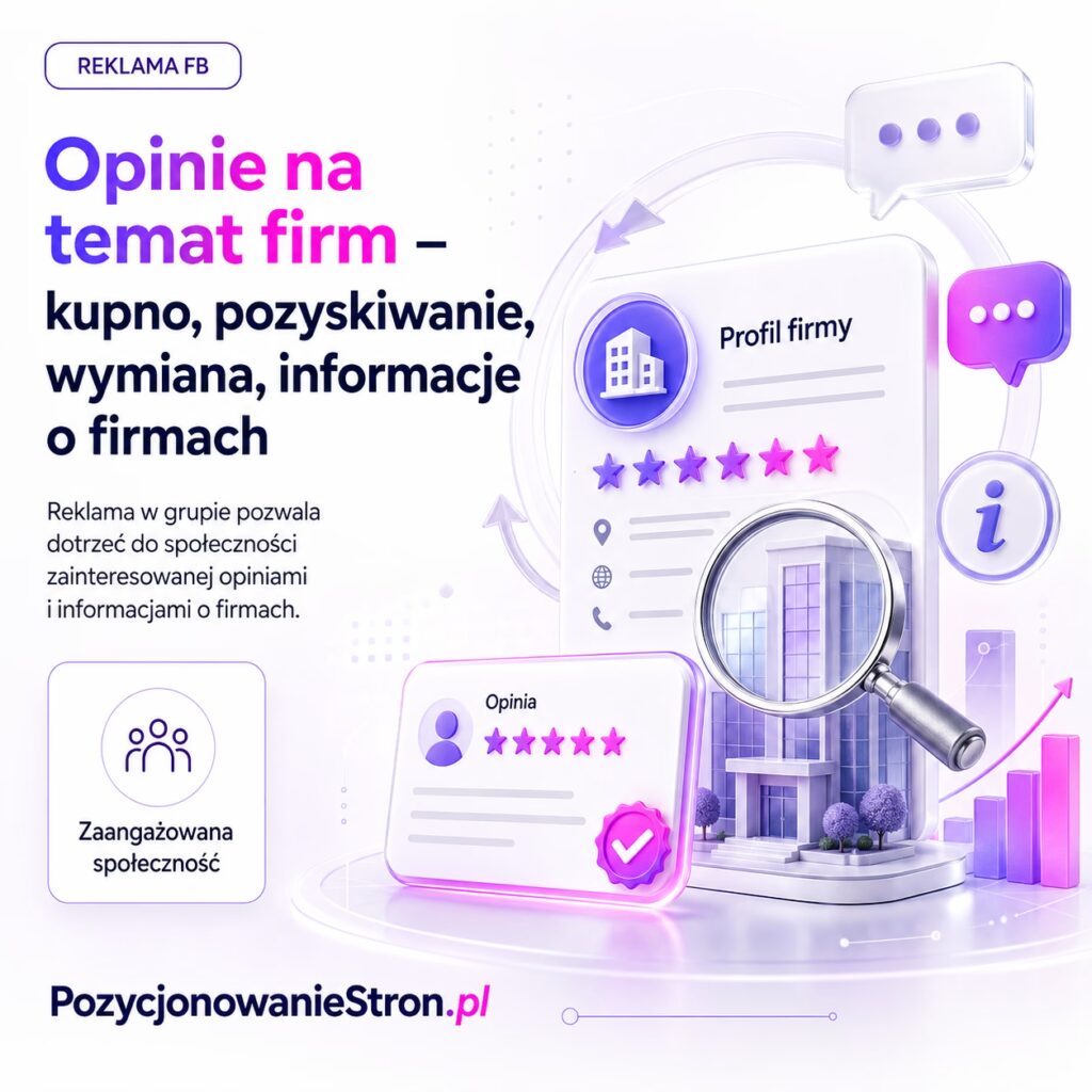 Opinie na temat firm - kupno, pozyskiwanie, wymiana, informacje o firmach