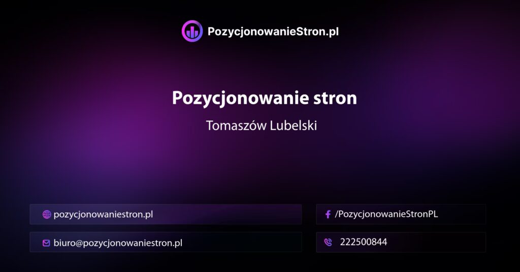 Pozycjonowanie stron Tomaszów Lubelski