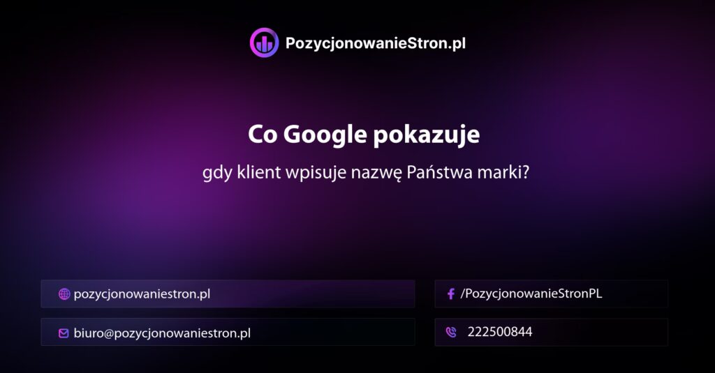 Co Google pokazuje, gdy klient wpisuje nazwę Państwa marki?