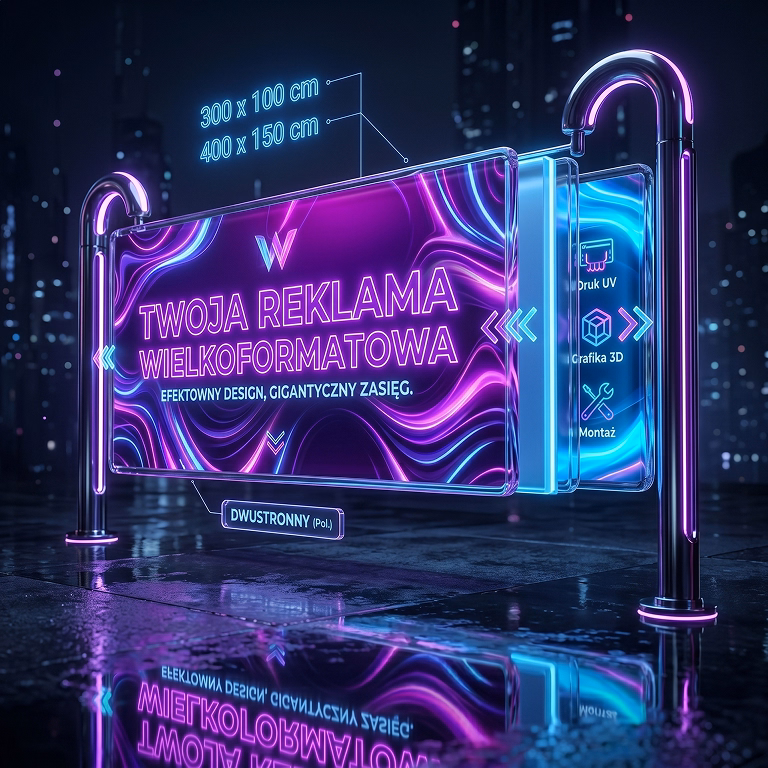 Projekt graficzny baneru reklamowego – baner dwustronny
