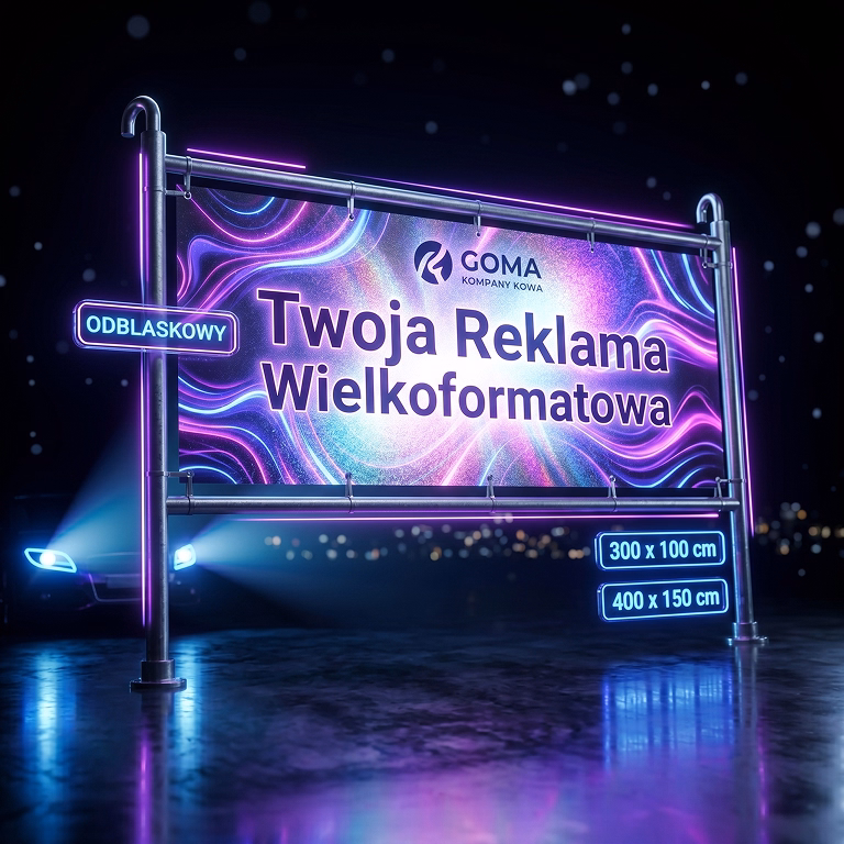 Projekt graficzny baneru reklamowego – Baner odblaskowy