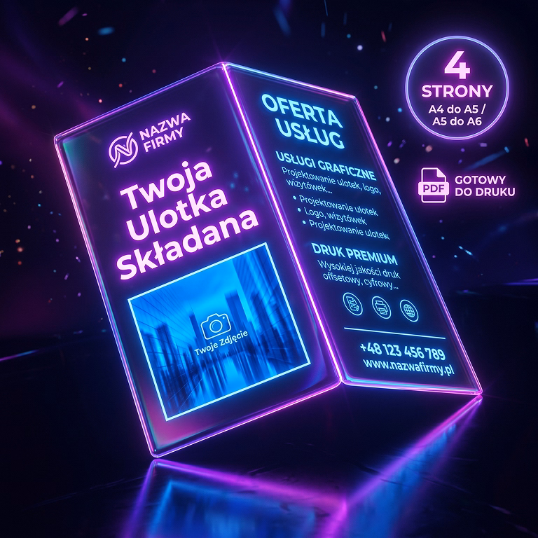 Projekt ulotki – ulotka składana A4 do A5