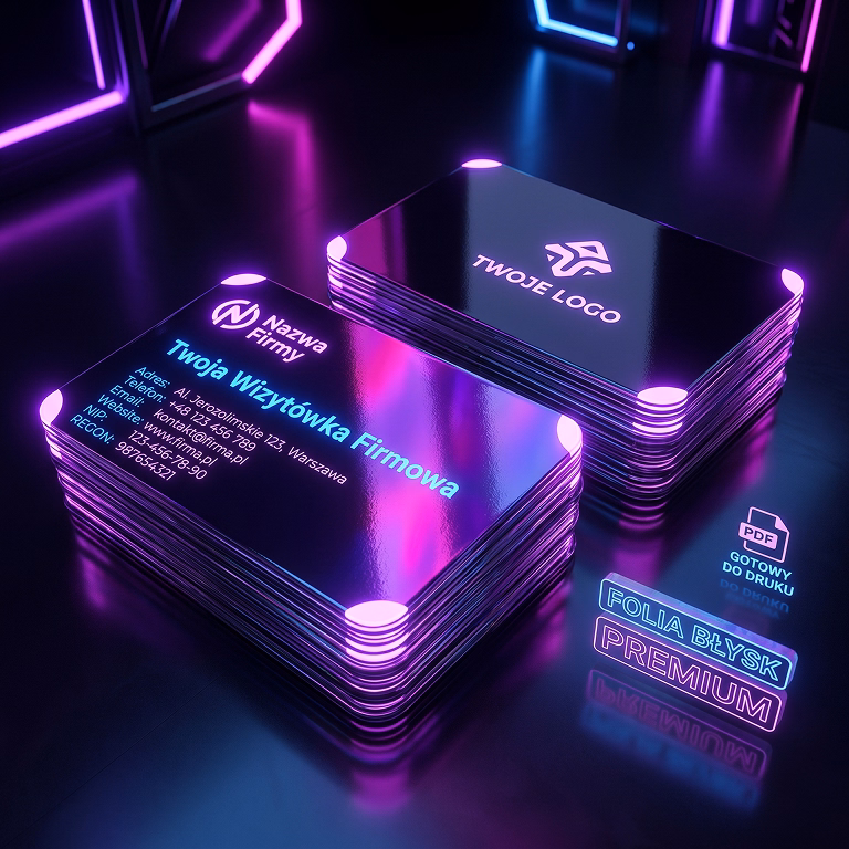 Projekt wizytówki – Premium folia błysk