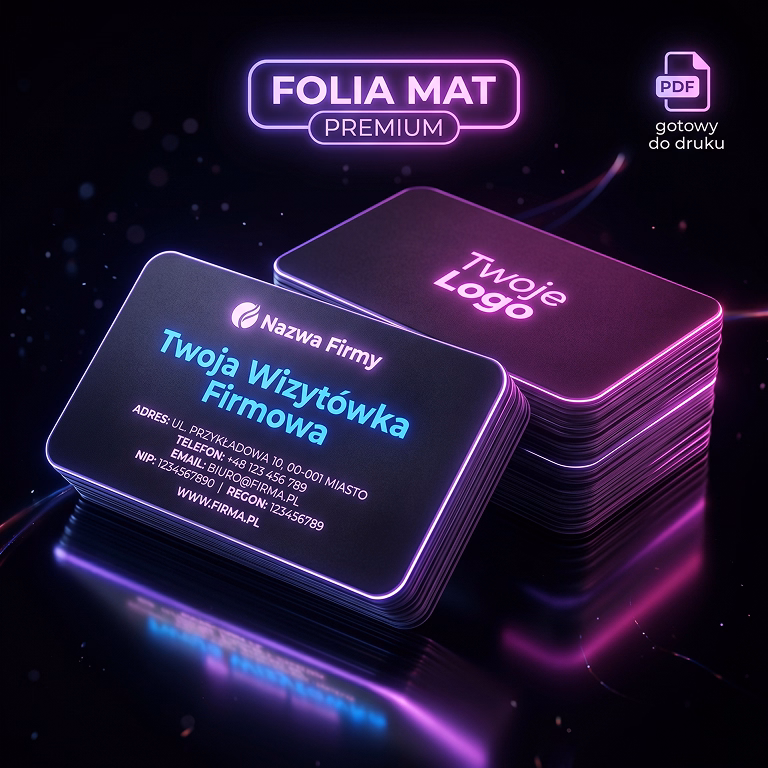 Projekt wizytówki – Premium Folia Mat