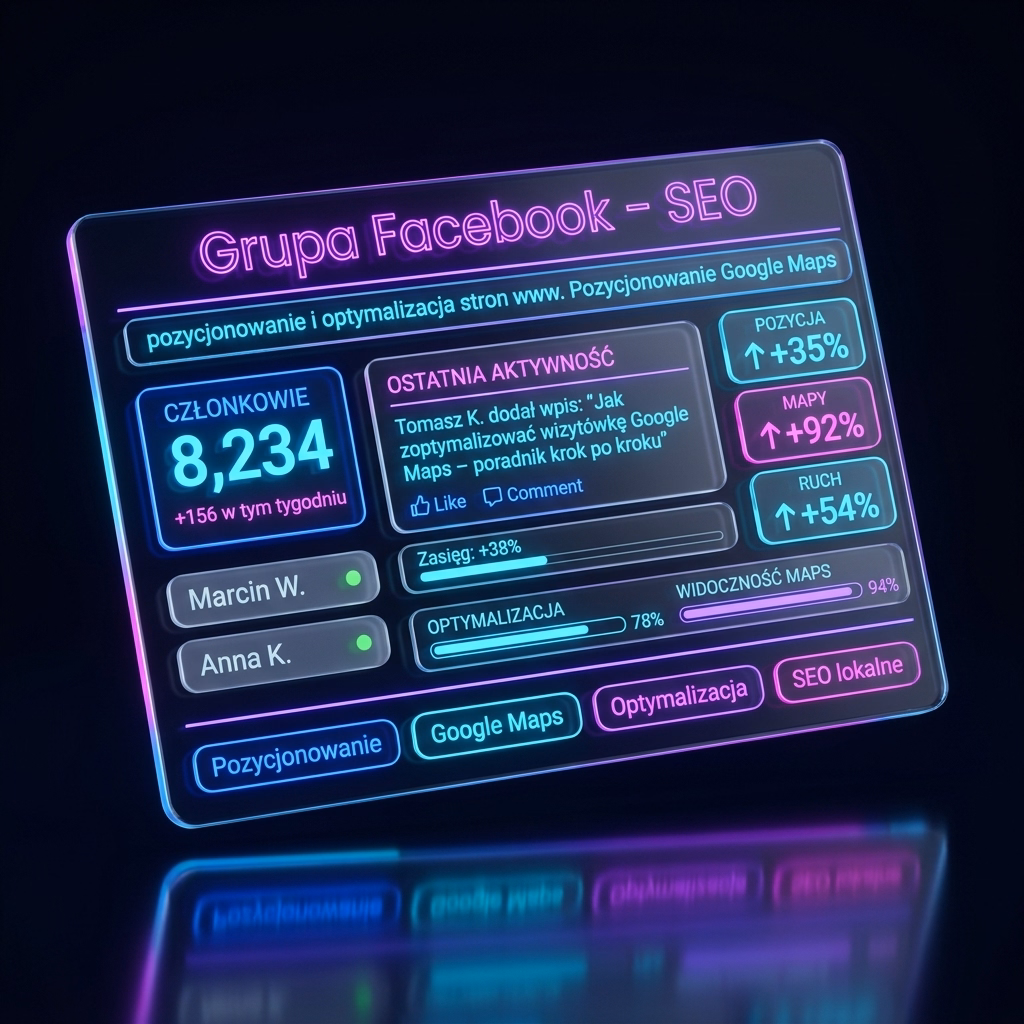 Grupa Facebook – SEO – pozycjonowanie i optymalizacja stron www. Pozycjonowanie Google Maps