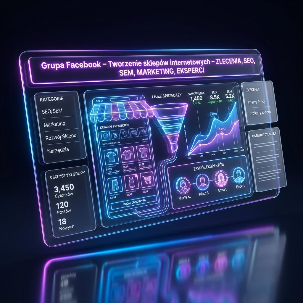 Grupa Facebook – Tworzenie sklepów internetowych – ZLECENIA, SEO, SEM, MARKETING, EKSPERCI