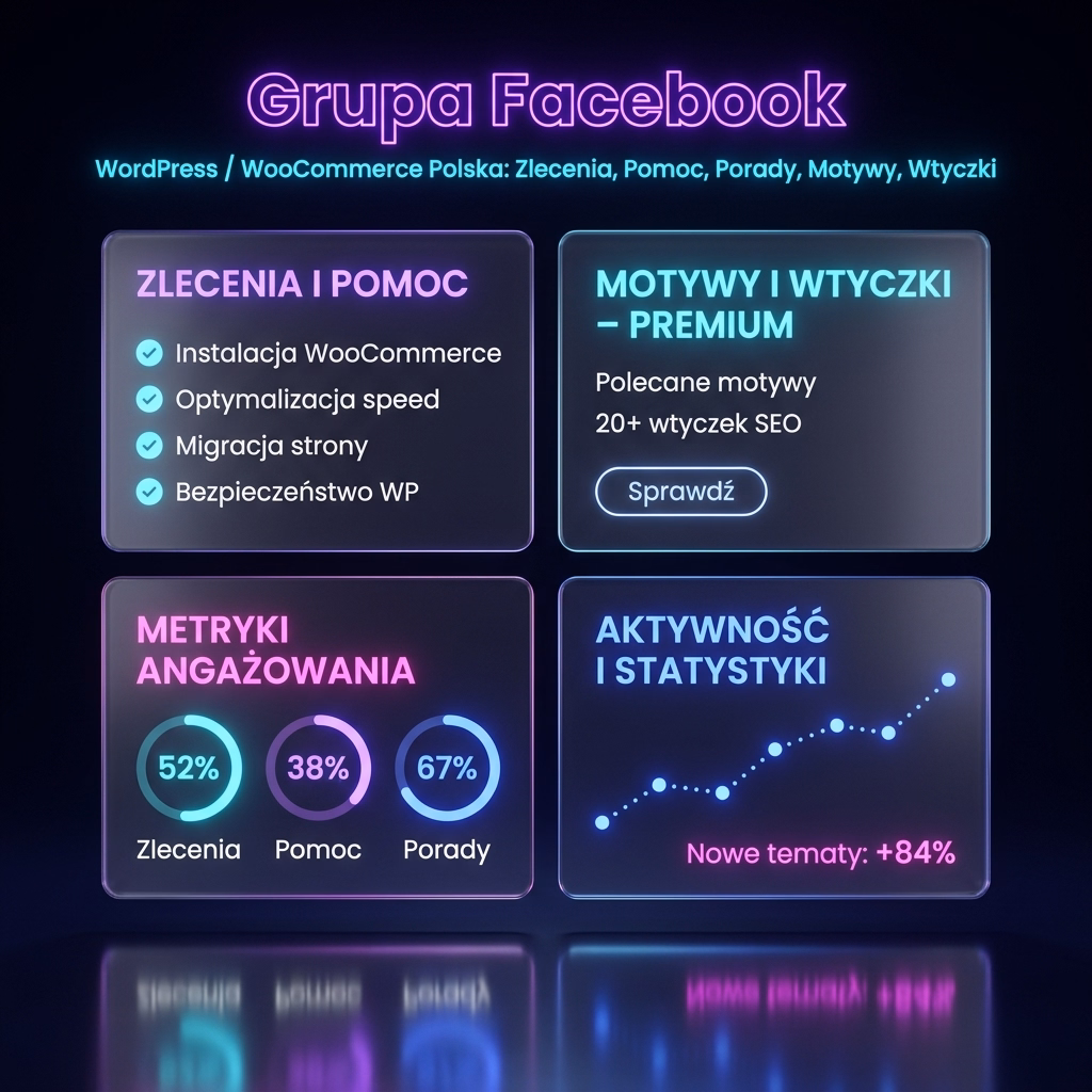 Grupa Facebook – WordPress WooCommerce Polska Zlecenia, Pomoc, Porady, Motywy, Wtyczki