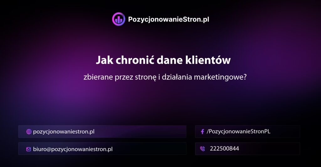 Jak chronić dane klientów zbierane przez stronę i działania marketingowe?