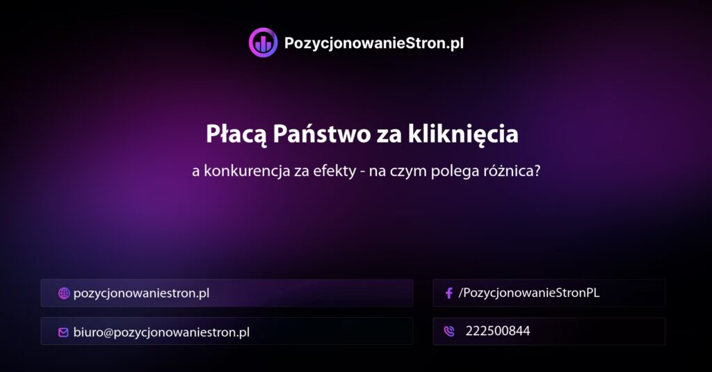 Płacą Państwo za kliknięcia, a konkurencja za efekty — na czym polega różnica?