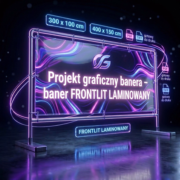 Projekt graficzny banera – baner FRONTLIT LAMINOWANY