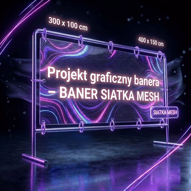 Projekt graficzny banera – baner siatka MESH