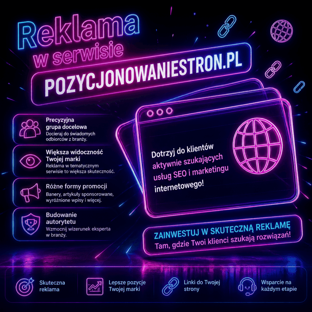 Reklama w serwisie PozycjonowanieStron.pl