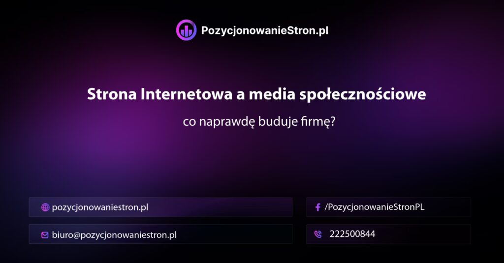 Strona Internetowa a media społecznościowe — co naprawdę buduje firmę?