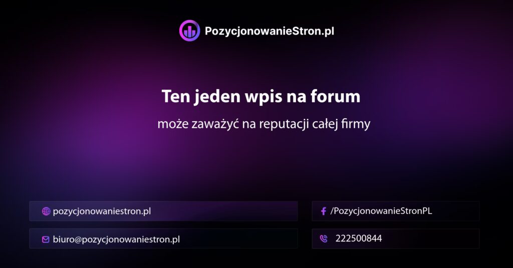 Ten jeden wpis na forum może zaważyć na reputacji całej firmy