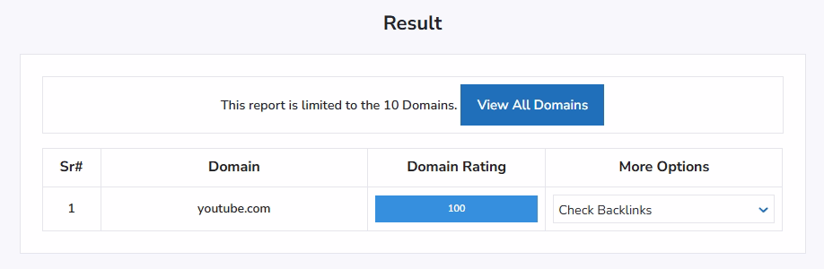 Domain rating dla youtube.com - SEO Sztabin