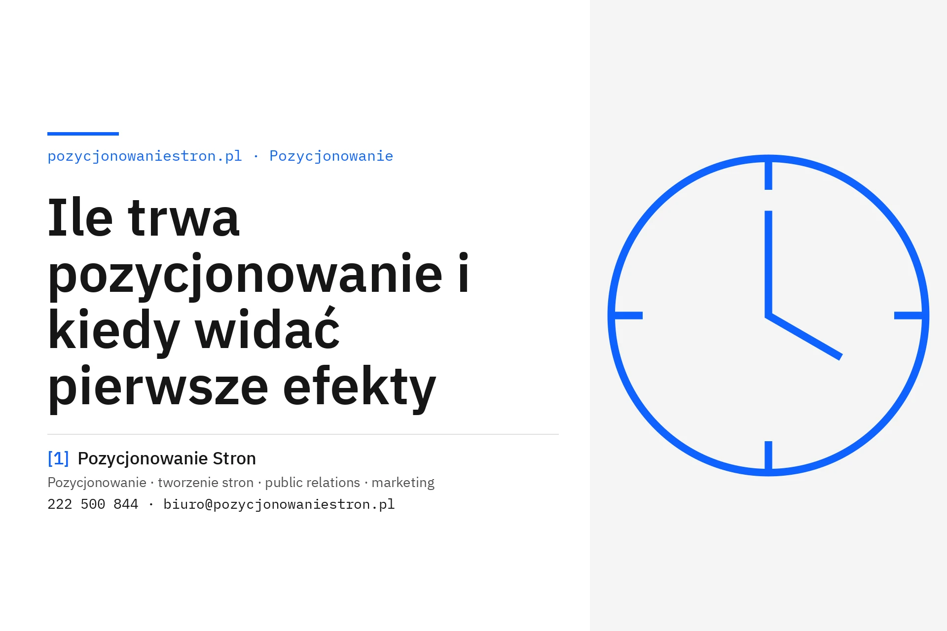 Ile trwa pozycjonowanie
