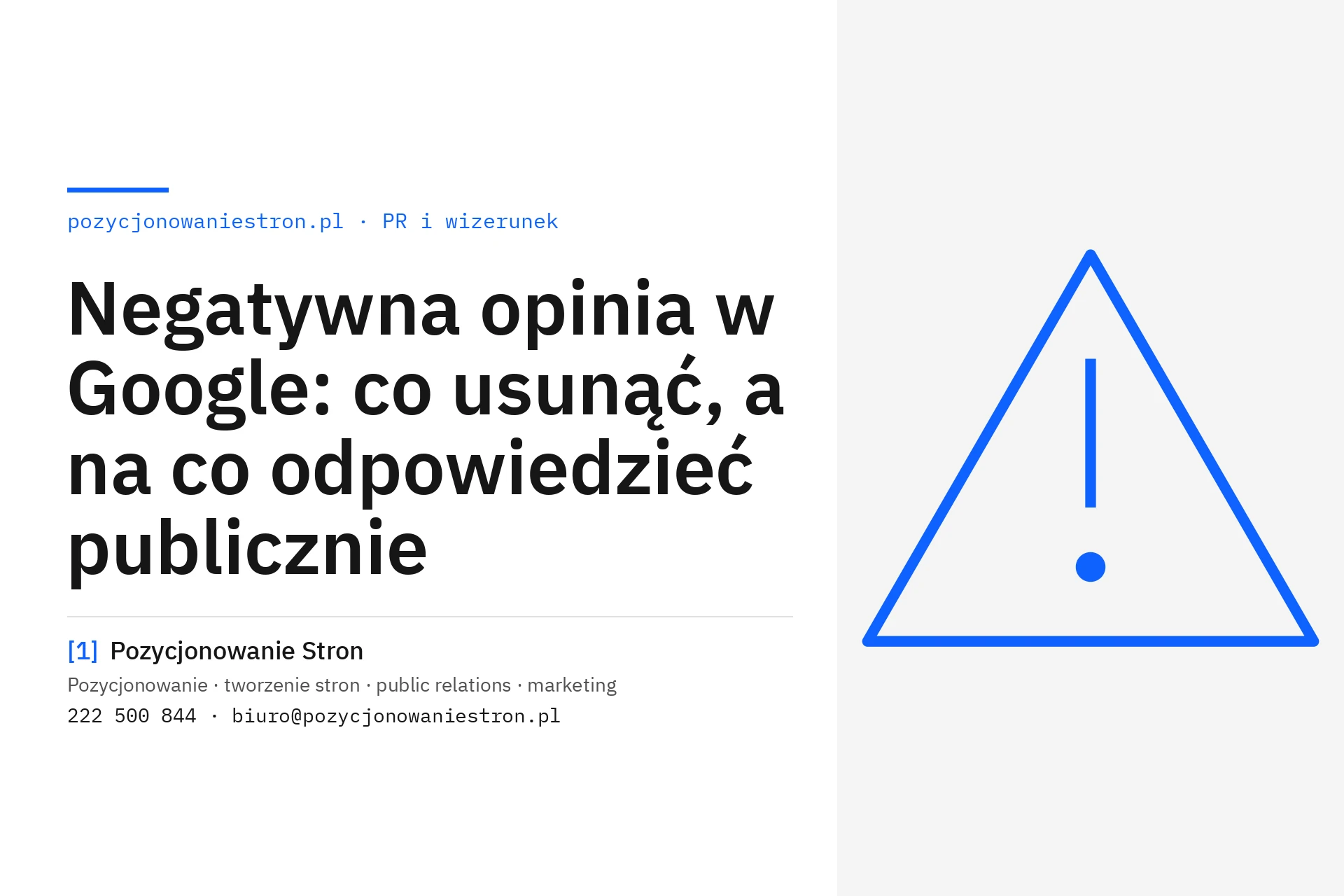 Negatywne opinie w google co robić