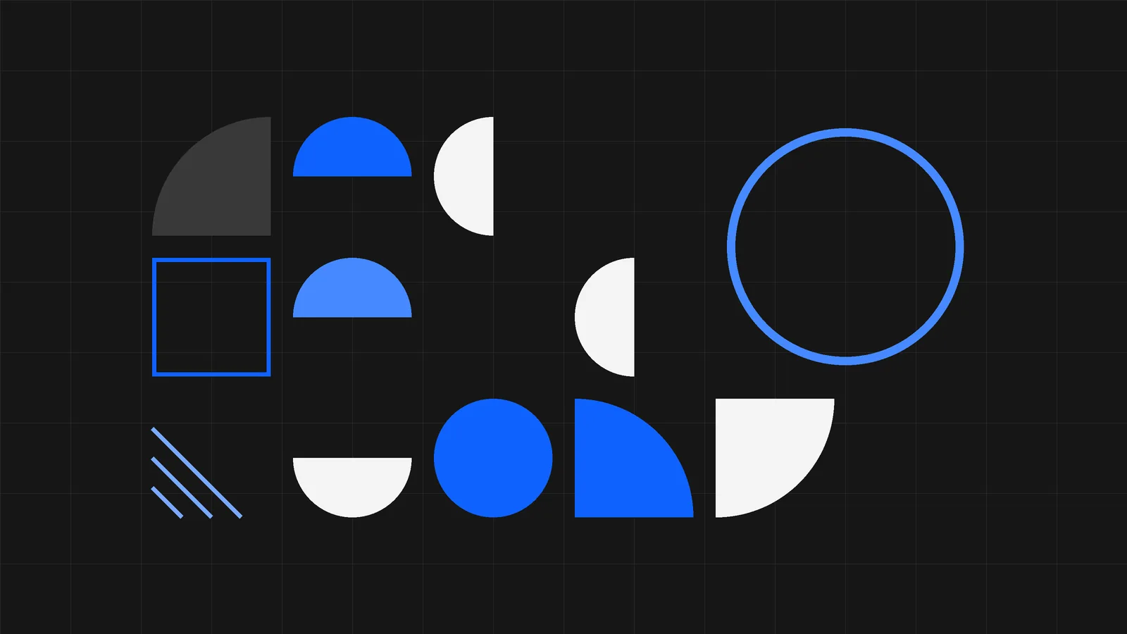 Geometryczna grafika na ciemnym tle do wpisu o SEO sklepu: kategoriach, produktach i filtrach