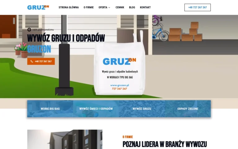 Strona główna serwisu firmy Gruzon od wywozu gruzu i odpadów w Warszawie, gruzon.pl
